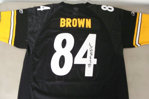 Antonio Brown Autographed Authentic Steelers Black Reebok Jersey w/ JSA COA