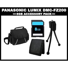 Professional 8GB Accessory Kit for Panasonic DMC-FZ200 Digital Camera