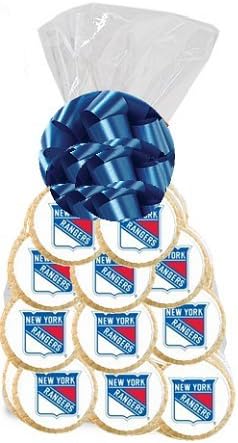 BakeryAnyWhere 12pack NHL New Yorks Rangers Sports Team Birthday Party Favor Edible Photo Cookies