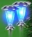 2x Traditional Stainless Steel Solar Garden Lights-Blue