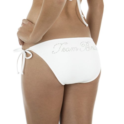 Xhilaration Team Bride Side-Tie Swim Bottoms - White