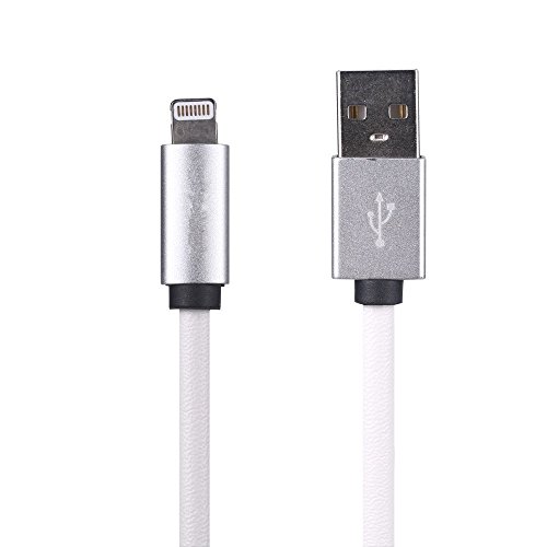 For iPhone 6 Leather Cable, 3ft Lightning Cable &amp; USB Sync Charger Cord for iPhone 6 6 Plus 5S 5C 5, iPad Air, iPad 4, iPad Mini Mini 2, iPod 5 Nano 7,Crystal Box