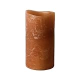 Enjoy Lighting 372652 Brown Distressed Moroccan Spice Scented Wax LED Pillar Candle, 3.2-Inch by 6-Inch