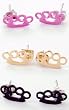 MINI BRASS KNUCKLE EAR STUDS EARRINGS. AVAILABLE IN SILVER, PINK, BLACK AND GOLD MINI BRASS KNUCKLE EAR STUDS EARRINGS. AVAILABLE IN SILVER, PINK, BLACK AND GOLD