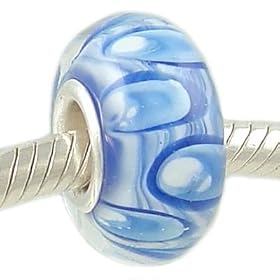 Cool Waters Murano Glass Sterling Silver Solid Core Bead fits European Charm Bracelet