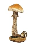 ガーデン オブジェ・置物 （キノコとハリネズミ） EDC-0220