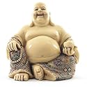 Ivory Effect Chinese Buddha Seated