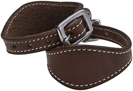 Stitched Leather Stirrup Hobbles Dark Brown