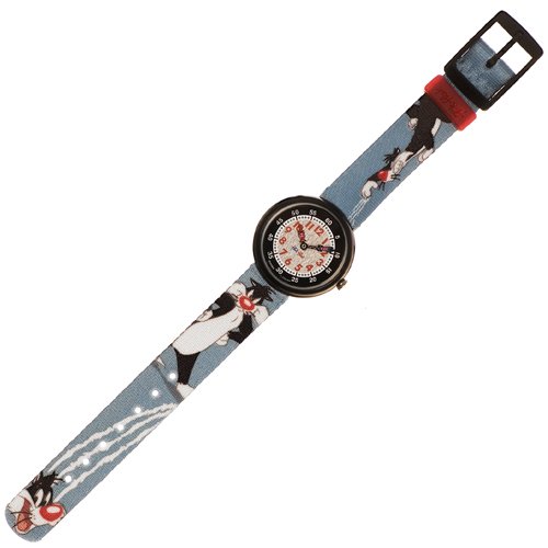 Childrens Toyshop  Spielwaren : Flik Flak - FLN023 Sylvester - Analoges Quarzwerk - Uhr Kinder und Jugendliche - Armband aus Stoff