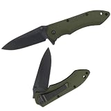 Maxpedition Gear Ferox Folding Knife, Plain Blade/Green Handle