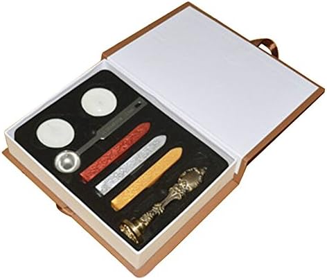 SAMFUN Stamp Seal Sealing Wax Vintage Classical Old-fashioned Antique Alphabet Initial Letter Kit Brass Color Creative Mysterious Stamp Maker Set (E)