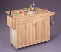 Wood Top Natural Kitchen Cart with Breakfast Bar