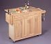Wood Top Natural Kitchen Cart with Breakfast Bar