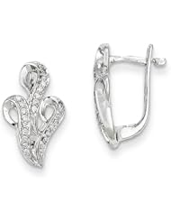14k White Gold 0.2ct Diamond Swirl Hinged Earrings
