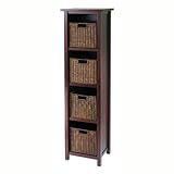 Winsome Milan Tall Storage Shelf with Baskets