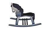 FireSkape Amish Crafted Solid Maple Black Finished Pony Rocking Horse with Black Mane