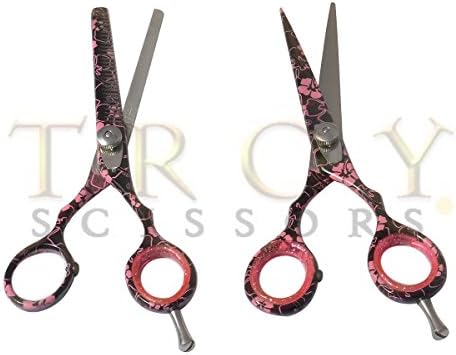 5.5"professional Barber Saln Hair Stylist Hairdresser Hair Cutting Very Sharp Razor Edge Titanium Coated Hair Cutting and Texturizing Shears Scissors Set+case