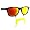 Black Frame Reflective Lenses Yellow Mustache