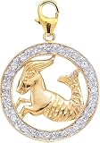 14k Gold Diamond Capricorn Zodiac Charm (1/10 cttw)