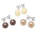 Valero Pearls pearls4girls Damen-Ohrstecker 925 Sterlingsilber S��wasser-Zuchtperlen tahitigr�n / gold / elfenbein 60200124
