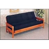 All Wood Futon in Mission Style Solid Oak Finish Sofa Bed (Frame Only) by visiondecor Furniture