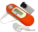 256MB T-Classic MP3 Player & Neoprene Skin - Orange Blaze
