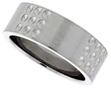 Surgical Steel 5/16 (8mm) Flat Band with Dotted Design
