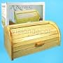 Natural Wood Roll Top Bread Keeper Box Breadbox