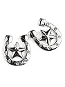 Silver Rhinestone Horseshoe Star Stud Earrings Fashion Jewelry