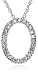 14k White Gold, Diamond Oval Pendant (.10 cttw, G-H Color, I1 Clarity) image 2