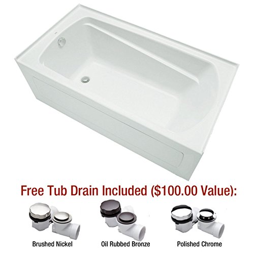 Mirabelle Mirbds6032lwh White Bradenton 60 X 32 Three Wall