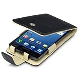 SAMSUNG I997 INFUSE 4G GENUINE LEATHER FLIP CASE - BLACK, BY TERRAPIN