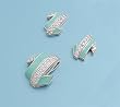 Sterling Silver Pendant and Earrings Set - Clear CZ with Abalone