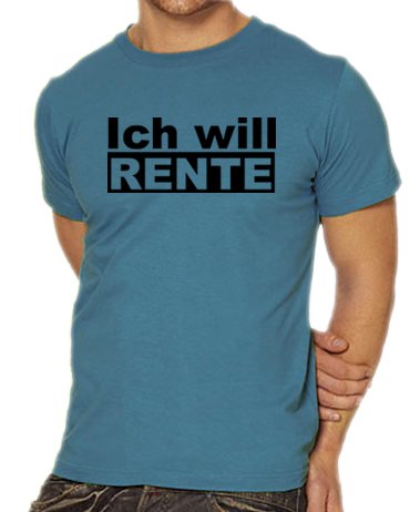 Touchlines Unisex/Herren T-Shirt Ich will Rente, steelblue, L, B1665 Preisvergleich