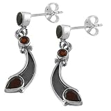 Fashionable 1.5 Ct. Garnet 925 Sterling Silver Dangle Earrings