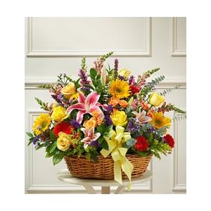 Bright Flower Sympathy Basket