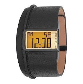 Diesel #DZ7089 Men's Wide Leather Strap LCD Digital Watch