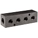 Polyconn PCM10-125-04B Black Anodizing Aluminum Manifold, 1/4" NPT Female x 1/8" NPT Female, 4 Stations