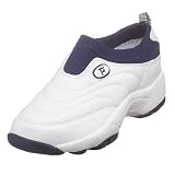 Propet Women's W3851 Wash & Wear Slip-On,White/Navy,7.5 W (US Women's 7.5 D)