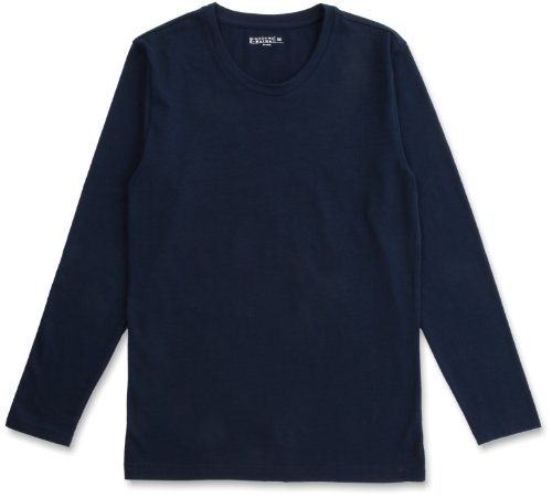 (ジョルダーノ)GIORDANO Gウォーマー防寒下着 発熱クルーネックロングスリーブTシャツ 01211502 67 67 Navy Blue L