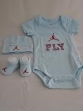 Nike Jordan Infant New Born Baby Boy/Girl 0-6 Months 1 Lap/Shoulder Bosyduits, 1 Pair of Booties and 1 Cap With Jordan and “FLY” Sign Blue/Red 3 PCS Set New 41QRJ50g %2BL. SL160 Nike Jordan Booties Girl NEW Born Baby Infant 0 6 Months White and Pink with Jordan Sign 2 PCS One Set New