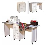 Venture Horizon 1019-11WH Double Mobile Desk Center Craft Room