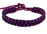 Image of Mens Womens Coloured Real Leather Weave Plaited Wristband Bracelet - H