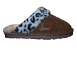 Snooki Leopard Scuff Sheepskin Slippers - Brown