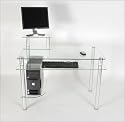 RTA Home And Office CT-009 - 43 W Computer Desk in Clear Glass