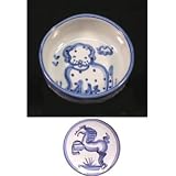 Bowl 4 inches, Blue Horse Pattern