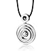 Circle of Style: Stainless Steel Concentric Circle Pendant with Bead-inlay worn on a Rubber Cord for Men