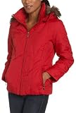 Nine West Women's Nylon Zip Front Jacket With Faux Fur