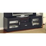 Contemporary Black Finish Plasma TV Stand Console Table by visiondecor Furniture