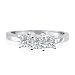 2 Carat Three Diamond Princess Ring in 14k White Gold.